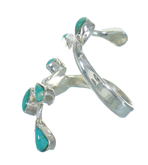 Silver Jewelry Turquoise Southwestern Ring Size 5-3/4 AX89236